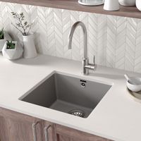 Кухонная мойка Lemark SINARA 440-U подстольного монтажа из кварцгранита, Серый шёлк арт-9910071 — фото 2, Кухонные мойки