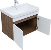 Тумба под раковину Aquanet Оптима 70 дуб рустикальный/белый сатин 00344792 — фото 1, Тумбы под раковину