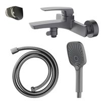 Смеситель для ванны Azario Conda с ручным душем, керамический картридж, шланг 150 см, графит арт-AZ-K3011GR — фото 8, Смеситель для ванны