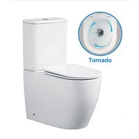 Унитаз-компакт Azario BONELLE 355х630х795 напольный, безободковый, слив "Торнадо", в комплекте с быстросъемным сиденьем микролифт арт-AZ-1229A — фото 5, Напольные унитазы