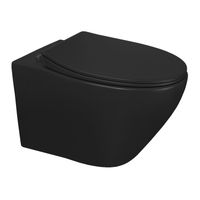 Унитаз подвесной Azario Keras matt black 520х370х360 безободковый, с быстросъемным сиденьем микролифт, черный матовый арт-AZ-99046B — фото 12, Подвесные унитазы