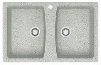 Кухонная мойка AZARIO Elmas 780х500х190 двойная, искусственный мрамор, цвет светло серый арт-CS00078335 — фото 3, Кухонные мойки