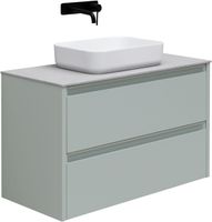 Тумба под раковину Allen Brau Fantasy 100 папирус матовый арт-1.11003.PWM — фото 9, Тумбы под раковину