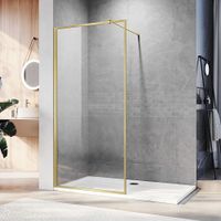 Душевая перегородка Veconi Korato KR-81G, 1100x2000, брашированное золото, стекло прозрачное KR81G-110-01-C8 — фото 1, Душевые перегородки