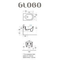 Биде GLOBO LALITA подвесное с одним отверстием цвет белый LTS09BI — фото 3, Биде подвесные