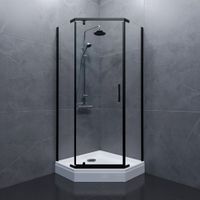 Товар: ДО Дека-Блэк, 100х100, пятиуг., низ. подд. (3 места+сифонD90мм) арт-Щ0000062933 - фото 3 ДО Дека-Блэк, 100х100, пятиуг., низ. подд. (3 места+сифонD90мм) арт-Щ0000062933 — фото 3, Душевые уголки трапеция