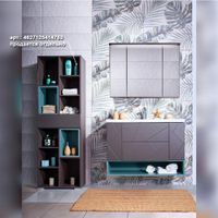 Комплект мебели для ванной Бриклаер КРИСТАЛЛ 100Z, графит/муссон — фото 5, Комплекты мебели для ванной