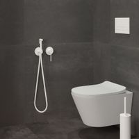 Смеситель встроенный с гигиеническим душем с защитой от ожогов Timo Saona белый матовый арт-2339/16SM — фото 1, Гигиенические души