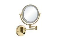 AQ4912BG зеркало косметическое настенное с подсветкой 5х, шлиф. золото — фото 3, Косметические зеркала