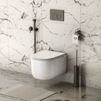 Унитаз подвесной Grossman Thin Rim (520х374х355) тонкий ободок,белый с тонкой крышкой,микролифт,смыв торнадо,1 место арт-GR-5605SQ — фото 7, Подвесные унитазы