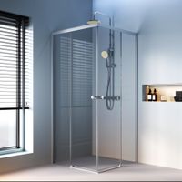 Душевое ограждение X-Joy Square Slide 90х90, мат хром, прозрачное арт-W94G-403-9090-MT — фото 1, Квадратные душевые уголки