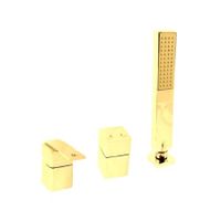 LR575.5PZ LOIRA смеситель каскадный на 3 отверстия залив воды через слив-перелив, ЦВЕТ ЗОЛОТО — фото 1, Смеситель для ванны