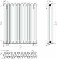 Отопительный радиатор Сунержа Эстет-00 500х450 10 секций Шампань арт-020-0332-5010 — фото 3, Радиаторы отопления