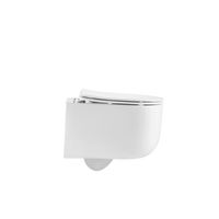 Унитаз подвесной Grossman (490х360х380) безободковый,белый с тонкой крышкой,микролифт,смыв торнадо,1 место арт-GR-4416SQ — фото 8, Подвесные унитазы