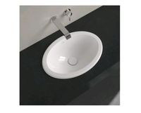 Раковина, Villeroy&Boch, Loop&Friends, ширина, мм-505, глубина, мм-360, высота, мм-185, тип установки-встраиваемый, отверстия для смесителя-отсутствуют, с переливом, материал-TitanCeram, цвет-альпийский белый (белый Alpin) арт-4A610001 — фото 1, Раковины накладные