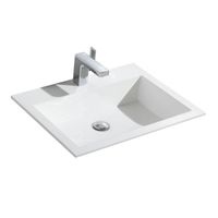 Раковина из искусственного камня, цвет белый арт-VCB-13600W — фото 3, Раковины встраиваемые сверху