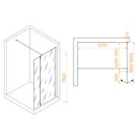 Душевая перегородка RGW WA-051Gb (WA-010Gb + Z-071Gb) 700 351005173-16 — фото 14, Душевые перегородки
