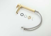 ОБЕРОН смеситель для раковины высокий 240, без донного клапана, шлиф. золото арт-AQ1204BG — фото 2, Смесители для раковины