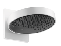 Верхний душ, Hansgrohe, Rainfinity, тип установки-настенный, ширина, мм-250, глубина, мм-273, высота, мм-168, форма-круглая, количество режимов-1, тип струи-PowderRain, держатель-есть, цвет-матовый белый, средний распылительный диск,мм-151, размер душевого диска,мм-250, держатель для душа со сменным углом наклона на 10-30°, поверхность душевого диска: графит, материал душевого диска: алюминий, соединительная резьба G 1⁄2 арт-26226700 — фото 1, Верхние души