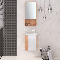 Тумба подвесная с умывальником MELBOURNE 40 /правая/дуб/белый/ AQUA DE MARCO 5040WCMEL/H/V.2.0 — фото 8, Тумбы с раковиной