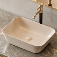 Раковина накладная ABBER Rechteck светло-бежевая матовая арт-AC2200MBE — фото 1, Раковины накладные