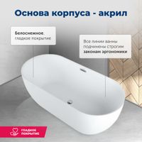 Акриловая ванна Aquanet Delight 170x78 арт-00208600 — фото 4, Акриловые ванны