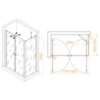 Душевой уголок RGW PA-144 (PA-104+Z-050-2+O-204) 1200x700 060814427-11 — фото 1, Душевые уголки