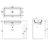 Раковина SIMAS AGILE встраиваемая сверху без отверстий цвет белый арт-AG80IN — фото 3, Раковины встраиваемые сверху