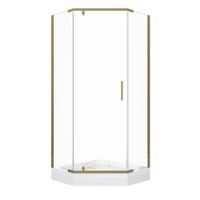 ДО "Дека-Голд", 100х100, пятиуг., низ. подд. (3 места+сифонD90мм) арт-Щ0000073924 — фото 1, Душевые уголки трапеция