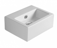 Раковина SIMAS FROZEN подвесная с одним намеченным отверстием в центре цвет белый FZ14 — фото 1, Раковины подвесные