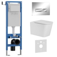 Комплект 3в1 IBERICA BLANCA инсталляция SILENCIO MINI, унитаз TOLEDO ALTO белый, кнопка смыва ESTI-R хром глянцевый (IB.001M.TLA.234.213) — фото 1, Комплекты унитаз + инсталляция