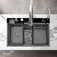 Многофункциональная мойка GLORIA II nano black (серая) из нержавеющей стали, кухонная (750х460х230) Ceruttispa арт-CT10356 — фото 2, Кухонные мойки