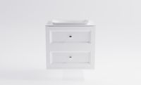 Тумба Классик 80 с 2ящ белый мат. с раковиной Ретро бел гл. и столешницей Solid бел гл. арт-4631177714337 — фото 1, Тумбы с раковиной