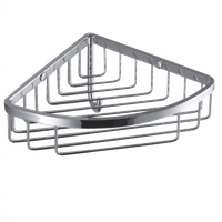 Полочка корзинка COLOMBO DESIGN ANGOLARI B9616 угловая одинарная с крючком цвет хром — фото 3, Полки