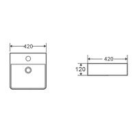 Раковина накладная Azario 420х420х120 квадратная, белый матовый арт-AZ-2177-MW — фото 5, Раковины накладные