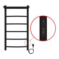 Полотенцесушитель электрический AZARIO VERONA 400/800 5 секций, с полкой, диммер справа, черный арт-AZ04848PB — фото 2, Электрические полотенцесушители