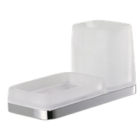 Стакан с мыльницей COLOMBO DESIGN TIME W4272 настенный цвет хром — фото 3, Стаканы для зубных щеток