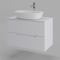 Orange Line Li-80TuwMDF+B08-500W тумба с раковиной подвесная 80 см, белый Li-80TuwMDF+B08-500W — фото 1, Тумбы с раковиной