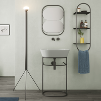 Металлическая структура SIMAS WAVE напольная цвет черный матовый WASA02 — фото 2, Консоли для раковины