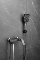 Смеситель для ванны с душем BELZ, оружейная сталь, арт-B60715-3 — фото 4, Смеситель для ванны