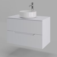 Orange Line тумба с раковиной подвесная 80 см, белый арт-Li-80TuwMDF+B09-360W — фото 1, Тумбы с раковиной