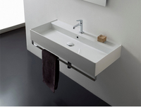 Раковина Scarabeo TEOREMA 2.0 подвесная или накладная с переливом с одним отверстием цвет белый 5106/R-100A 41 арт-5106/R-100A-41 — фото 2, Раковины подвесные