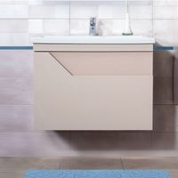 Тумба под раковину подвесная Бриклаер Брайтон бежевый, 70 см 4627125415814 — фото 1, Тумбы с раковиной