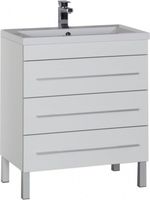 Тумба под раковину Aquanet Верона 75 белый (напольная 3 ящика) 00178254 — фото 9, Тумбы под раковину