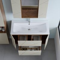 Тумба под раковину подвесная Бриклаер КРИСТАЛЛ латте, 100 см 4627125416897 — фото 7, Тумбы с раковиной