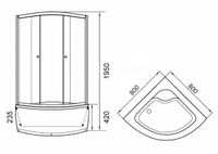 Ограждение VIVA90B N душевое Ceruttispa без поддона (90x90x195) — фото 189, Прямоугольные душевые уголки