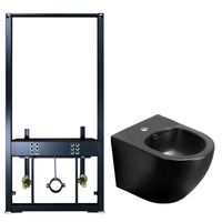 Сет AZARIO Инсталляция для Биде + подвесное биде Azario Grado чёрный матовый арт-AZ-8040-1001/F-0053-0025+AZ-0046-BN SP — фото 8, Комплекты унитаз + инсталляция