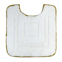 COMPLEMENTI Коврик д/WC 60х60 см., белый, узор 1, тесьма золото 29694 — фото 1, Коврики для ванной комнаты