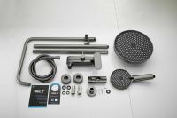 Душевая система с тропическим душем и смесителем BELZ, оружейная сталь, арт-B24713-3 — фото 13, Душевые стойки