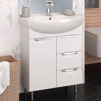 Тумба напольная с умывальником ELEGANSE 65 /хром/ AQUA DE MARCO 5065CELE — фото 1, Тумбы с раковиной